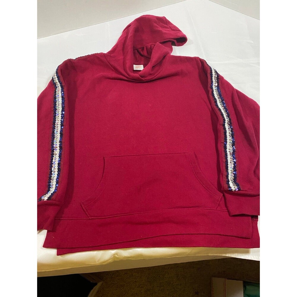 Wonder nation Red hooded sequins jacket with pockets Medium 7-8 girls